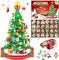Advent Calendar 2024 Christmas Tree Building Set, 24 Boxes Christmas Countdown Calendar Building Blocks with Warm Light, Advent Calendars for Adults Teens Kids